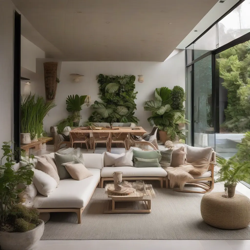 Creating a Serene Indoor-Outdoor Living Room with Biophilic Design